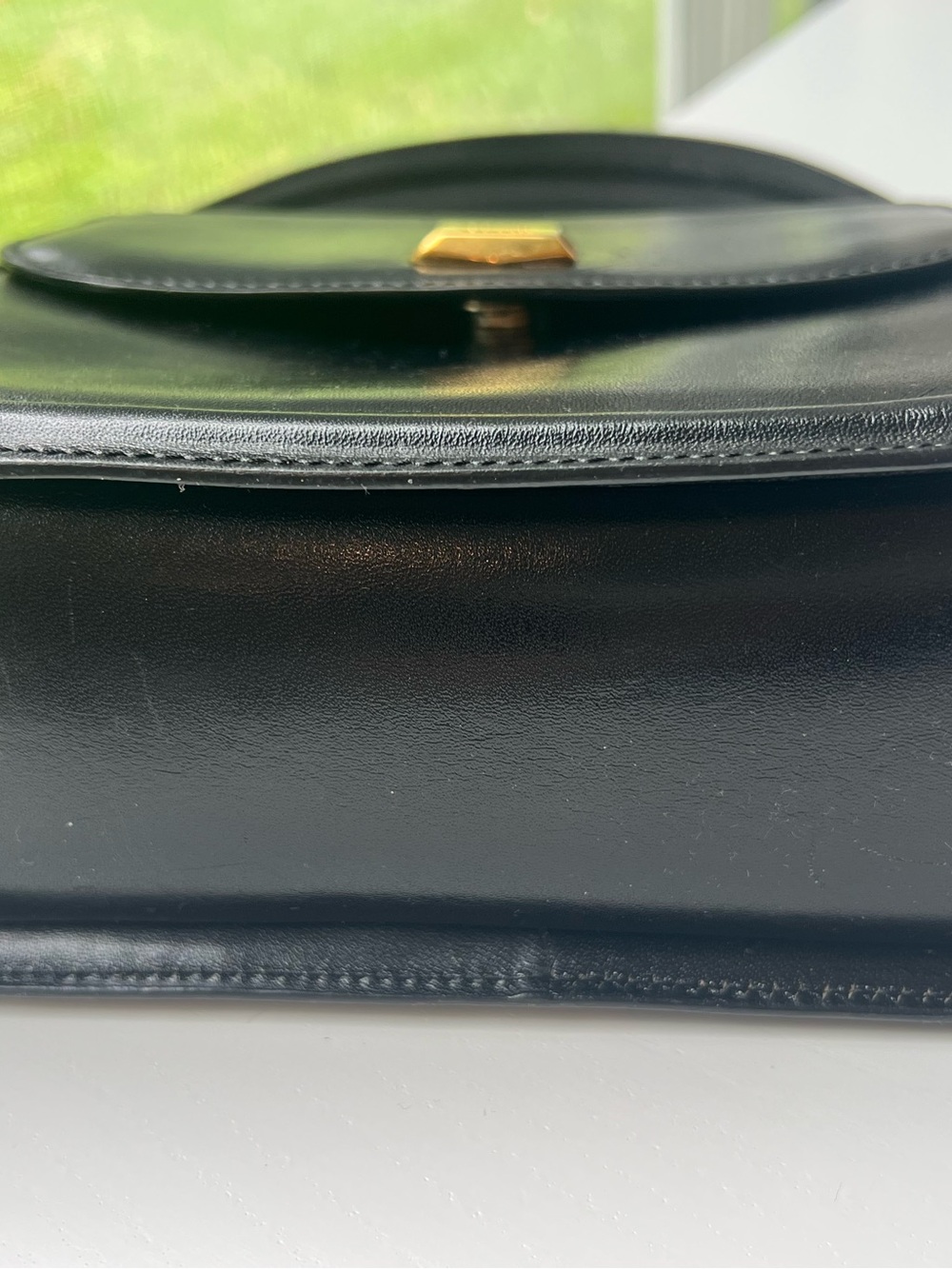 Vintage Bally Black Leather Top-Handle Bag with Gold Accent - Picture 6 of 9